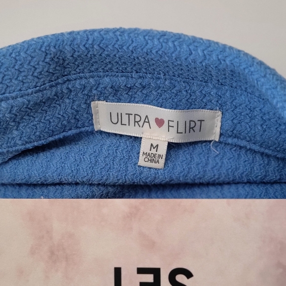 Ulta Flirt Blue Button Up Crop Top & Mini Skirt Set - Picture 8 of 12